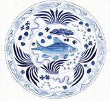 Blue-and-White Fish Yuan Dynasty 1 by Angel Hui contemporary artwork painting