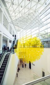 Sphere jaune by Julio Le Parc contemporary artwork installation