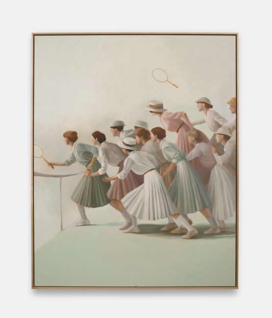 Green tennis by Holly Lowen contemporary artwork Painting