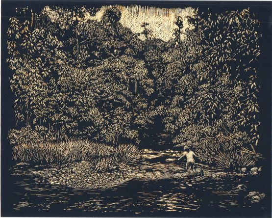 Water sources in forest areas by Maryanto contemporary artwork Painting