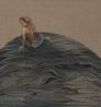 Figure on an ocean hill by Hayv Kahraman contemporary artwork Painting