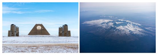 Sentry post on the China-North Korea border close to a suspected North Korean missile base left  Minuteman II Missile Delta 09 silo South Dakota right from Most People Were Silent by Sim Chi Yin contemporary artwork Print