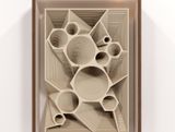 Low Relief with 10 circles and 10 polyhedric depressions by Marco A. Castillo contemporary artwork works on paper
