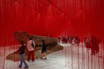 In Photos Opening of Chiharu Shiotas Silent Emptiness