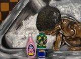 Bubble baths in the zink by Jerrell Gibbs contemporary artwork painting