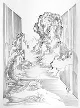 Opening to the Mountains by Lin Guocheng contemporary artwork drawing works on paper