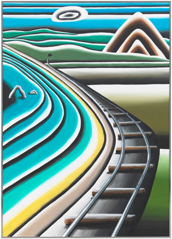 Ohne Titel Bahnstrecke Am Meer  by Andreas Schulze contemporary artwork Painting