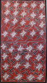 Stringbark blossoms by Russell Ngadiyali Wanapuyngu contemporary artwork painting