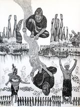 Submerged Dream 5 by Joydeb Roaja contemporary artwork drawing painting works on paper
