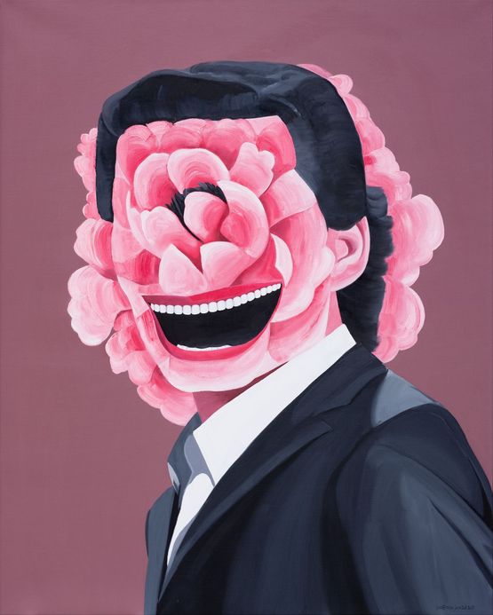 Rose by Yue Minjun contemporary artwork Painting