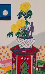 The Flowers Of The Twelve Months- October Chrysanthemum by Michal Korman contemporary artwork painting