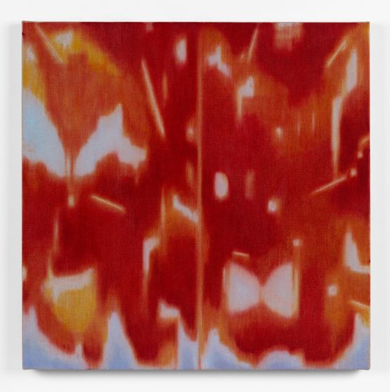 Red weeping willow by Julie Beaufils contemporary artwork Painting