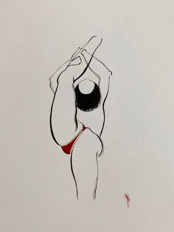 Bend Drawing 9 by Hayv Kahraman contemporary artwork Painting