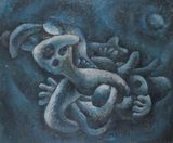 A Blue Bulk at Night by Mao Xuhui contemporary artwork painting works on paper