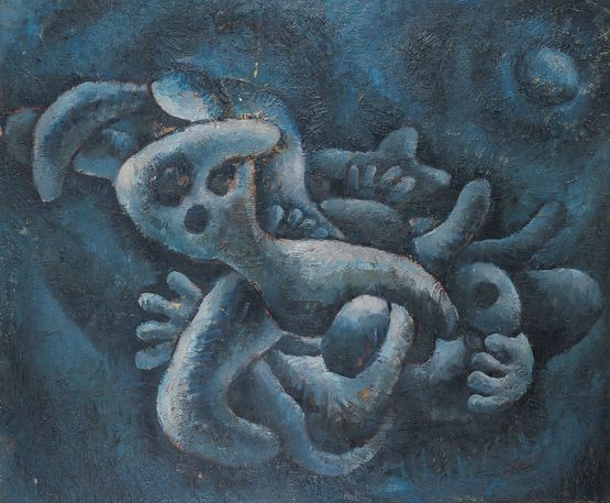 A Blue Bulk at Night by Mao Xuhui contemporary artwork Painting