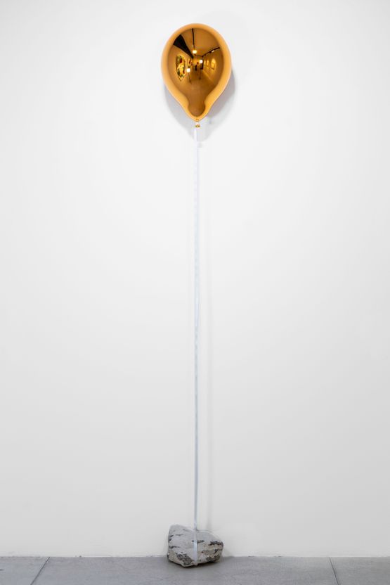 Let your dream fly light orange essence by Jeppe Hein contemporary artwork Sculpture