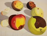 Apples Lying on the Table by Karolina Jabonska contemporary artwork painting