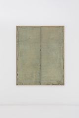 2387 Cuerdas verde agua claro vertical by Antonia Ferrer contemporary artwork mixed media painting