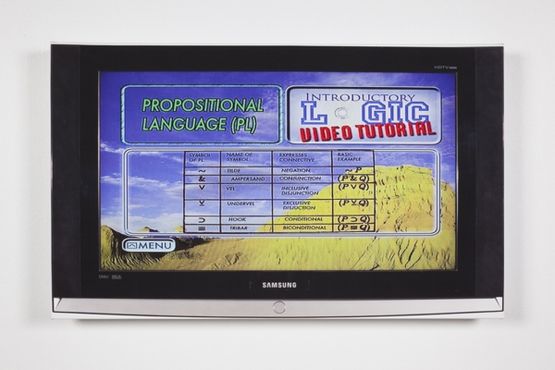 Introductory Logic Video Tutorial double canvas Propositional Language PL by Simon Denny contemporary artwork Painting