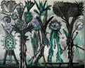 Vegetationsperiode von Landpflanzen mit Seitenknospen Blutenpracht grau by Hartmut Neumann contemporary artwork Painting
