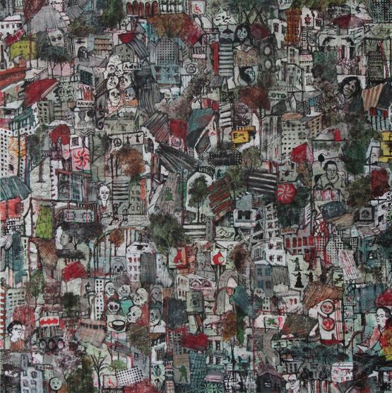 La Visite by Zena Assi contemporary artwork Painting