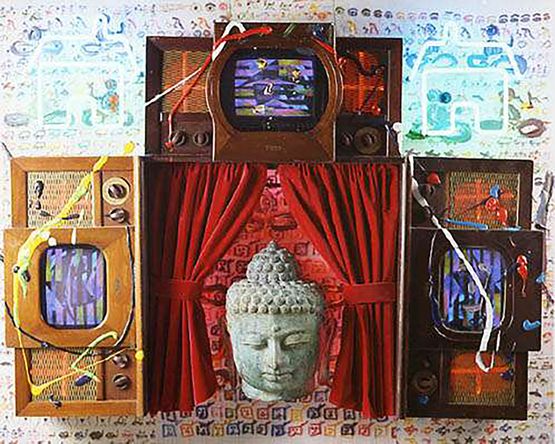Homeless Buddha by Nam June Paik contemporary artwork Sculpture