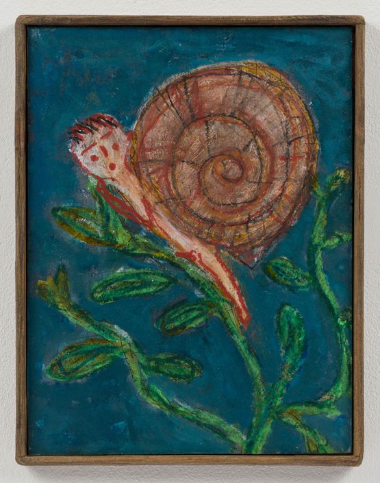 Snail Shell Man everyone carries their own burdens on their backs by Masao Nakahara contemporary artwork Works on Paper