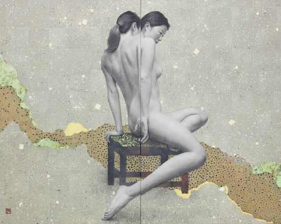 Zazou-nitai by Kazuyuki Futagawa contemporary artwork Drawing