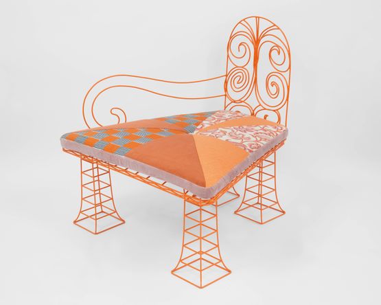 Fat Leg Lounge 2 Orange by Tschabalala Self contemporary artwork Sculpture