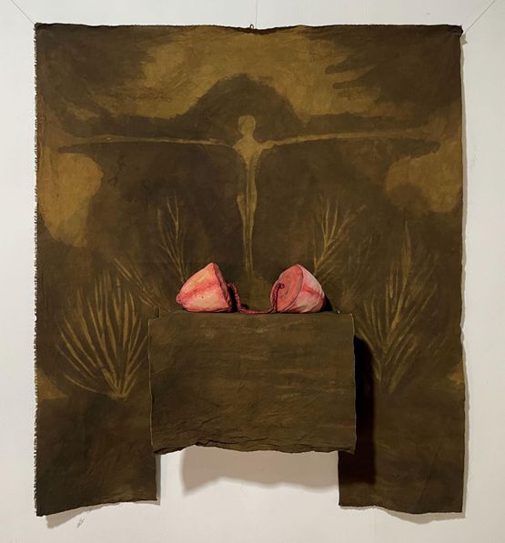 Dari Dada ke Dada Menuju Ibu Seia Sekata From Breast to Breast A Mothers Behest by Dian Suci contemporary artwork Painting
