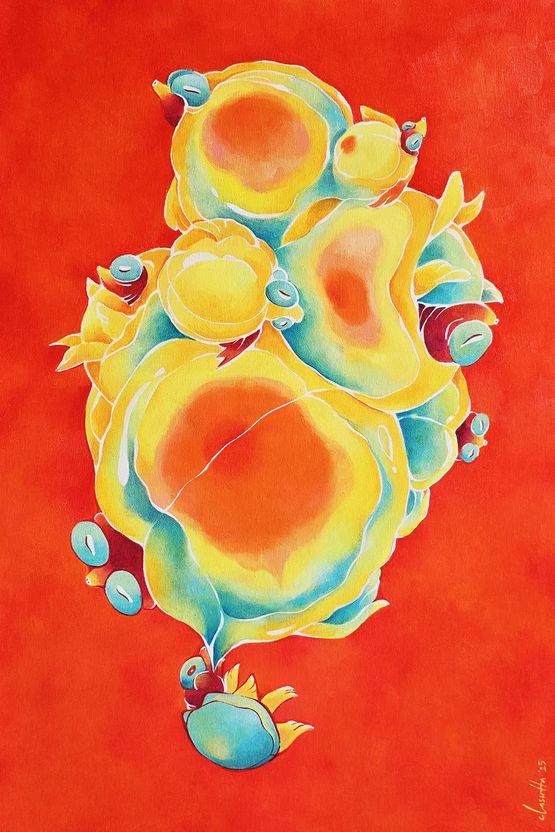 Exhale On Shuffle by Clasutta contemporary artwork Painting