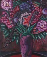 Groes rotes Durcheinander Nachtstrau by Hartmut Neumann contemporary artwork painting