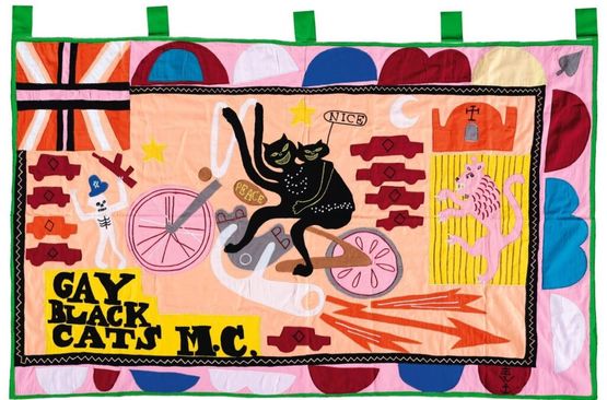 Gay Black Cats by Grayson Perry contemporary artwork Textile