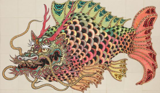 Arasawa Mineral Deposit Fish Dragon by Kaneko Tomiyuki contemporary artwork Painting