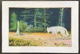 White Wolf by Billy Childish contemporary artwork print works on paper