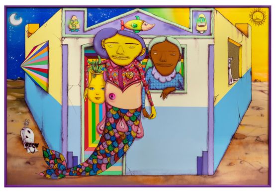 The 24 Hours Theater by Osgemeos contemporary artwork Mixed Media