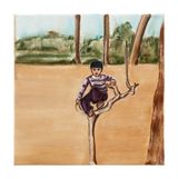Boy on Branch by Matthew Krishanu contemporary artwork painting works on paper