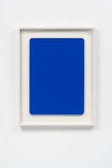 IKB 43 1958 with Artist Frame Glass and Stretch Wrap by Tammi Campbell contemporary artwork painting sculpture works on paper