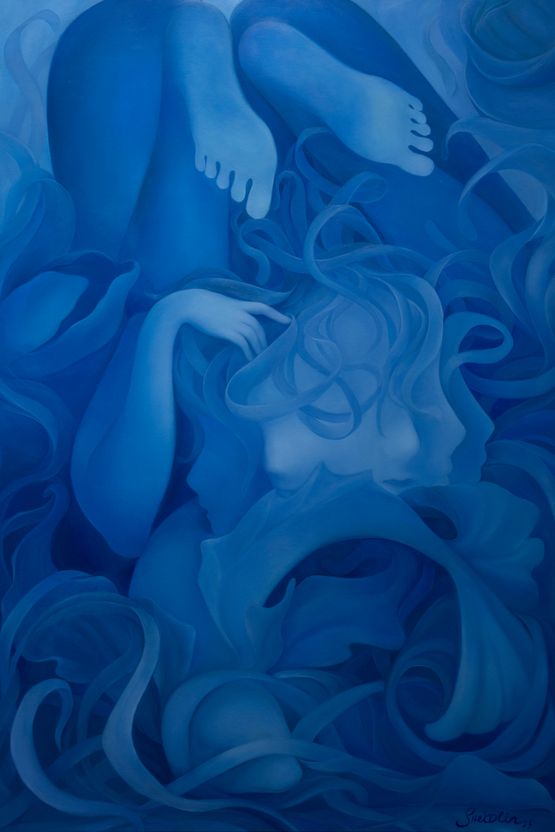 July Blue by Ellen Sheidlin contemporary artwork Painting