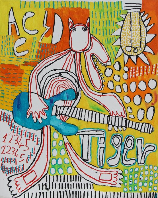 Malpa Wiru Good Friends by Kunmanara Tiger Yaltangki contemporary artwork Painting