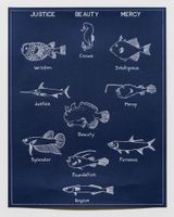 Ichthyology of Cardinal Virtues by Mark Dion contemporary artwork painting works on paper drawing