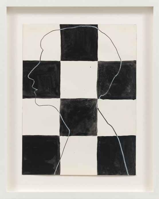 Untitled Watercolor Study Self Portrait by Mary Heilmann contemporary artwork Works on Paper