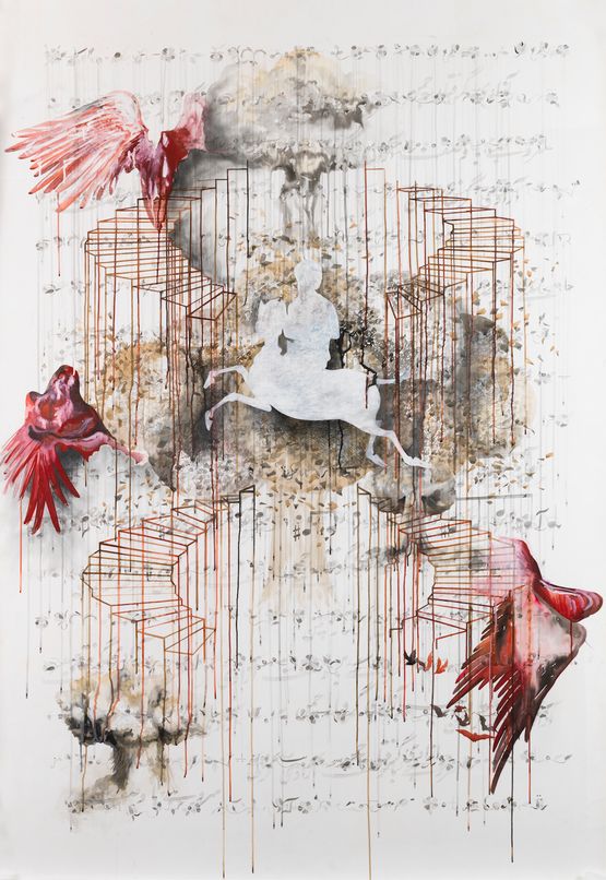 Ascent-Descent by Shahzia Sikander contemporary artwork Works on Paper