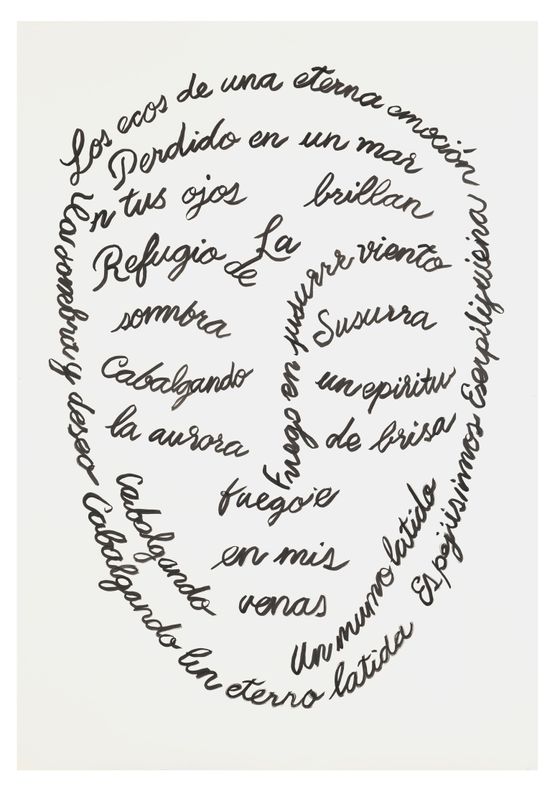 Mask caligrams 03 by Carlos Amorales contemporary artwork Works on Paper