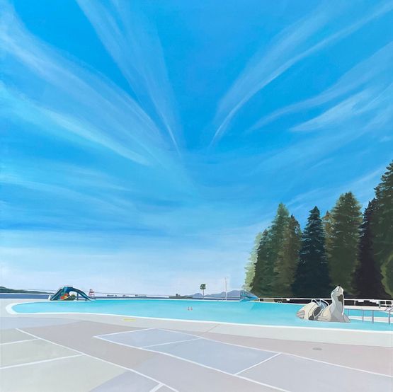 Seaside SwimStanley Park Vancouver BC by Tiffanie Ting contemporary artwork Painting