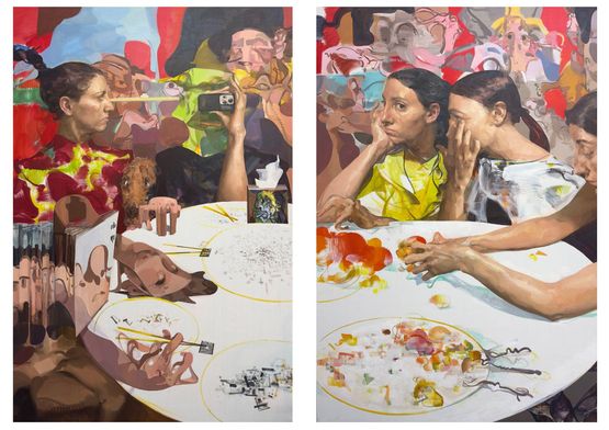 The table of sounds by Deng Shiqing contemporary artwork Painting