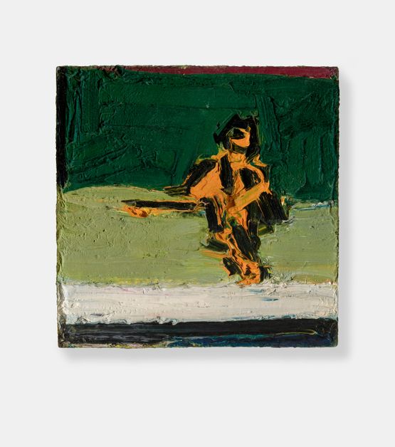 Figure Seated on Bed II by Frank Auerbach contemporary artwork Painting