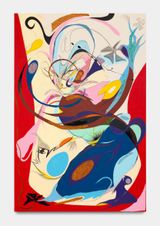 FeltI Am the petals blowing in the wind  woman in transit  by Theresa Chromati contemporary artwork painting