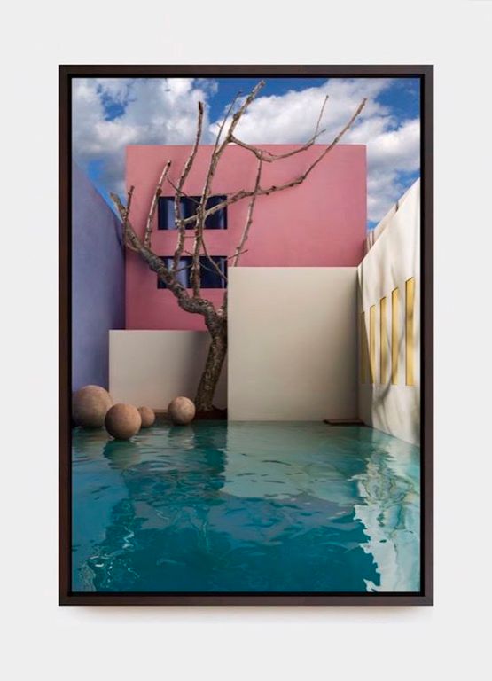 Flooded Courtyard with Tree by James Casebere contemporary artwork Photography