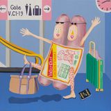 Valley Chef Chicken Franks On Vacation by Eugene Lun contemporary artwork drawing moving image painting works on paper